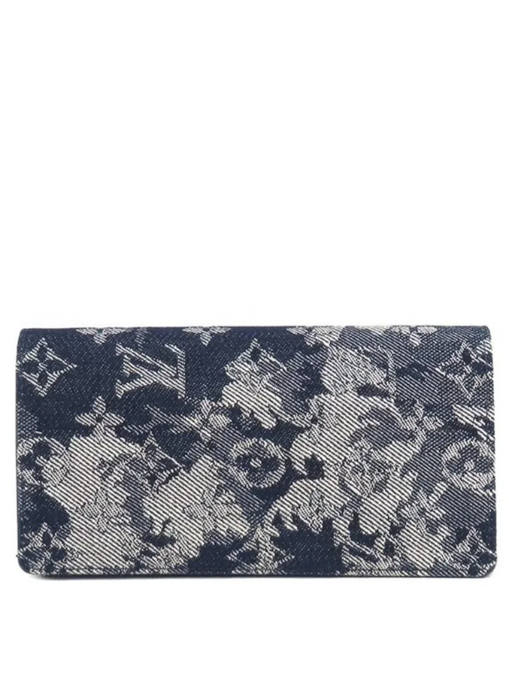 Louis Vuitton Wallet Portefeuille Brazza NM Canvas Monogram Tapestry Navy Bifold